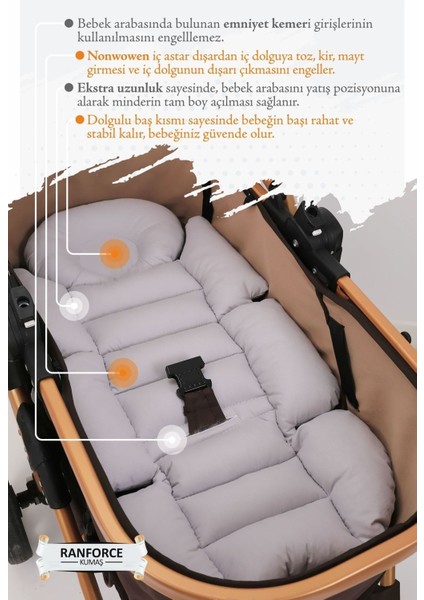 Ortopedik Bel Destekli Bebek Arabası Minderi, Pamuk Kumaş - Orijinal Ürün modelleri