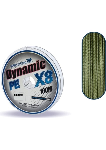Dynamıc Pe 8x Braıd Lıne 100 mt Green 0,25 mm