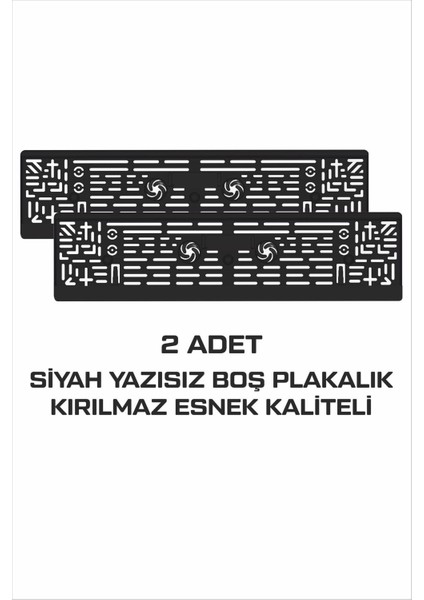 Oto Plakalık Boş Yazısız Siyah 2 Adet Kırılmaz Esnek Oto Plakalık