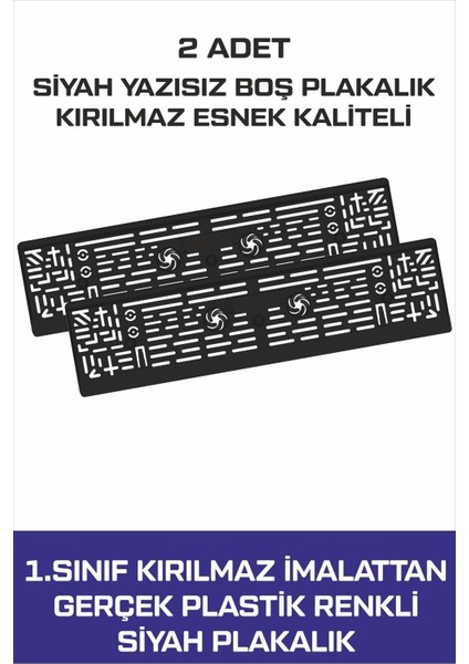 Oto Plakalık Boş Yazısız Siyah 2 Adet Kırılmaz Esnek Oto Plakalık fiyatları