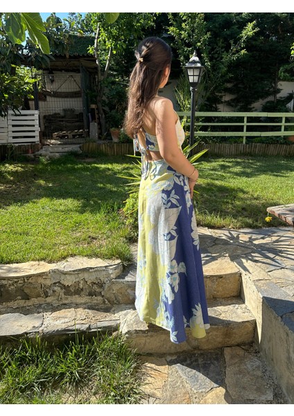 Sarı Sırt Dekolteli Elbise indirimleri