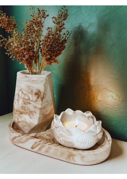 “Marble Touch” 3’lü Beton Dekor Set – Modern & Şık Tasarım indirimleri