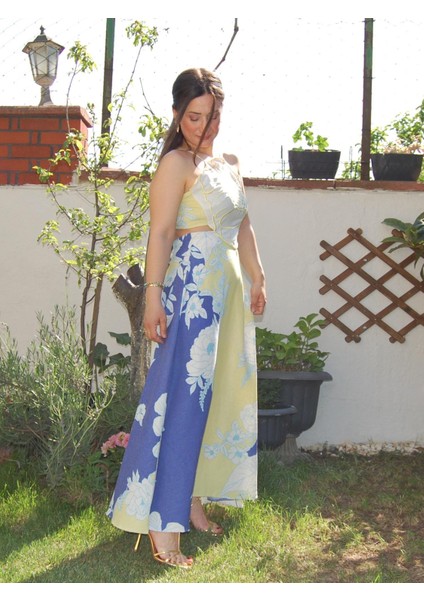 Sarı Sırt Dekolteli Elbise fiyatları