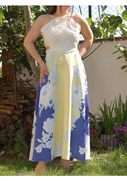 Sarı Sırt Dekolteli Elbise modelleri