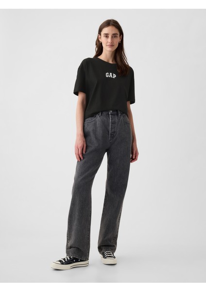 Kadın Siyah Arch Gap Logo T-Shirt fırsatları