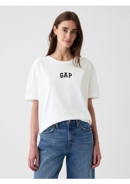 Kadın Beyaz Arch Gap Logo T-Shirt