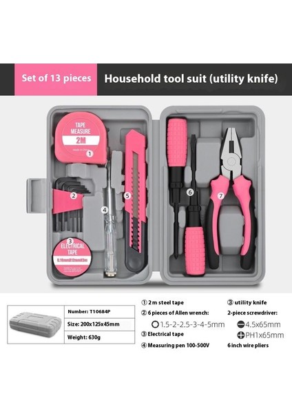 Çok Fonksiyonlu Ev Alet Kutusu Donanım Alet Kitabı Tornavida Şerit Metre Anahtar Manuel Bakım Aletleri (Yurt Dışından)