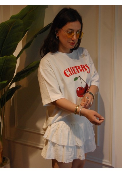 Mini Fırfırlı Etek Naturel