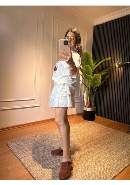 Mini Fırfırlı Etek Naturel indirimleri