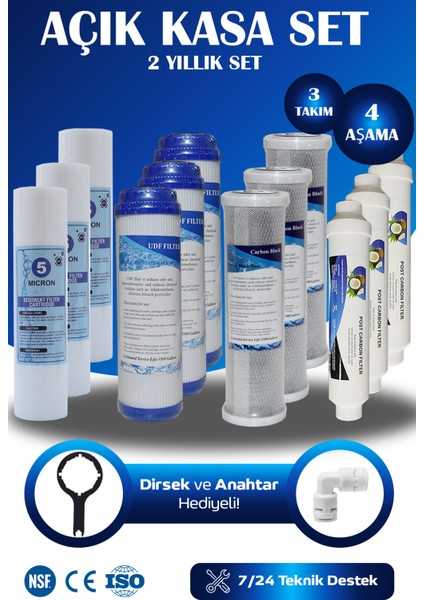 Su Arıtma Cihazı Filtresi 10 Inç Açık Kasa Uyumlu Ekonomik Paket