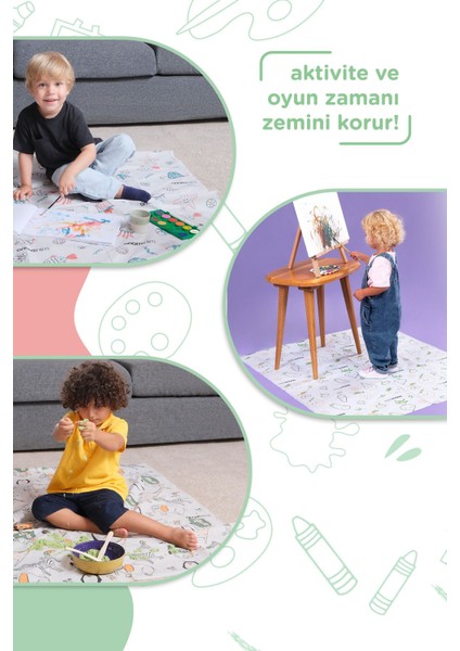 Mama Sandalyesi Altı ve Aktivite Örtüsü - Kullan At- 1 Rulo 10 Adet fiyatları