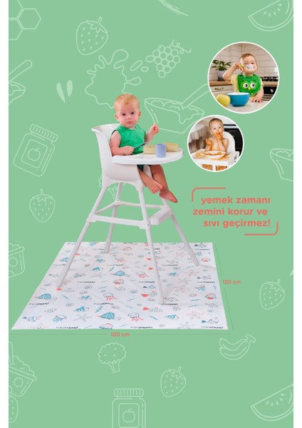 Mama Sandalyesi Altı ve Aktivite Örtüsü - Kullan At- 1 Rulo 10 Adet