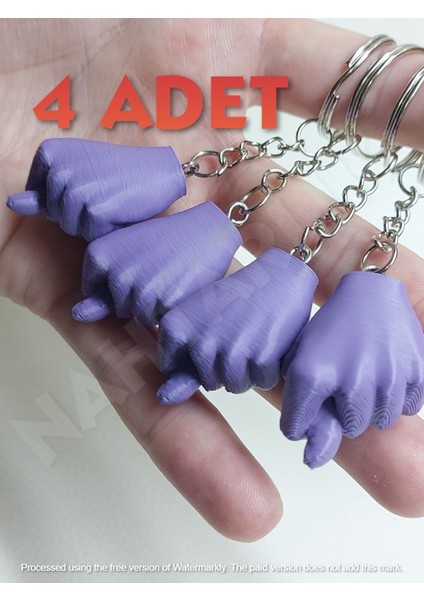 4 Adet Mor (Nahtarlık) Nah Anahtarlık