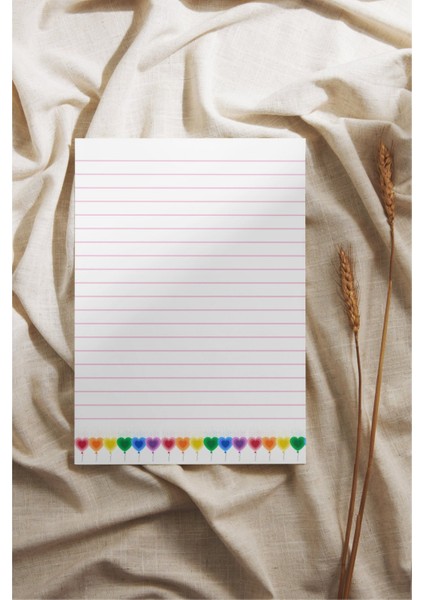A6 Pinterest Renkli Kalpler Çek-Kopar Notepad, Memopad, Note Defteri, To Do List