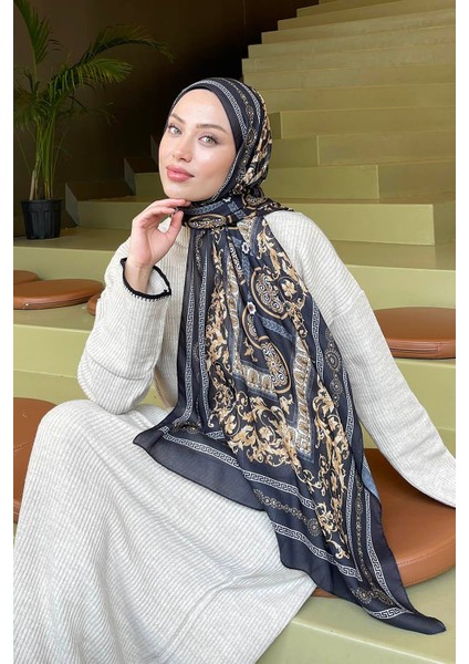 Versa Desen Pamuk Şal Siyah