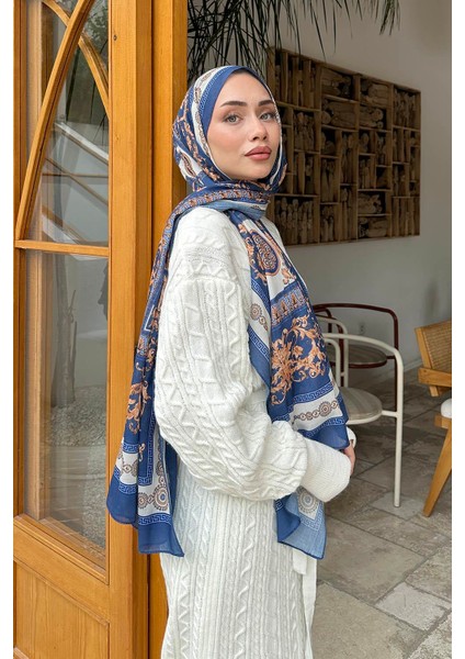 Versa Desen Pamuk Şal Indigo fırsatları