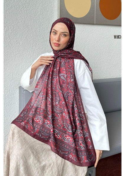 Retro Desen Soft Şal Bordo fiyatları