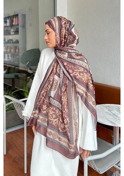 Versa Desen Pamuk Şal Kahverengi Pamuk 70 x 180 cm modelleri