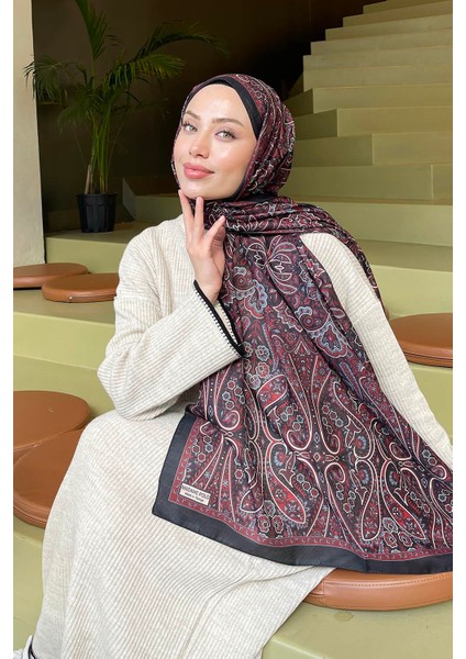 Retro Desen Soft Şal Bordo fiyatları