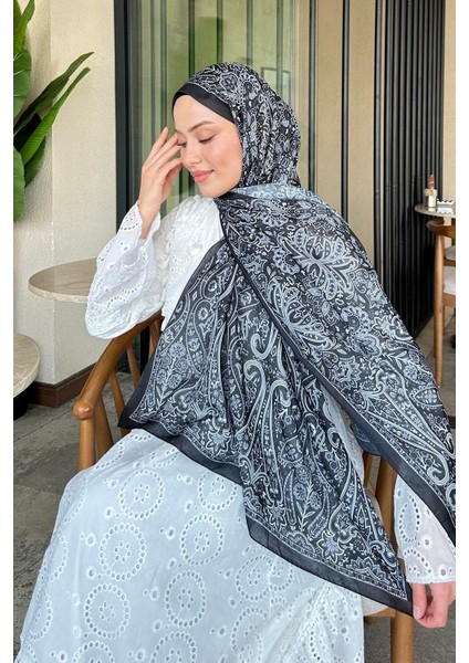 Retro Desen Soft Şal Siyah modelleri