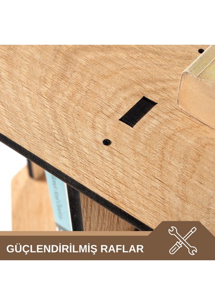 360 Derece Dönebilir Ahşap Kitaplık 2 Katlı Meşe-DK20M indirimleri