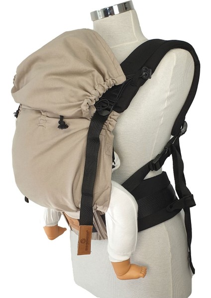 Bebekle Büyüyen %100 Pamuklu 0-4 Yaş Bej New Age Ergonomik Bebek Kangurusu