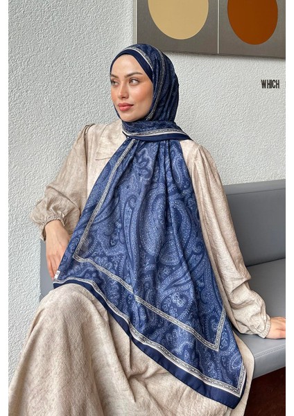 Retro Desen Soft Şal Indigo modelleri