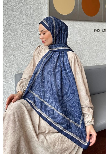 Retro Desen Soft Şal Indigo fırsatları