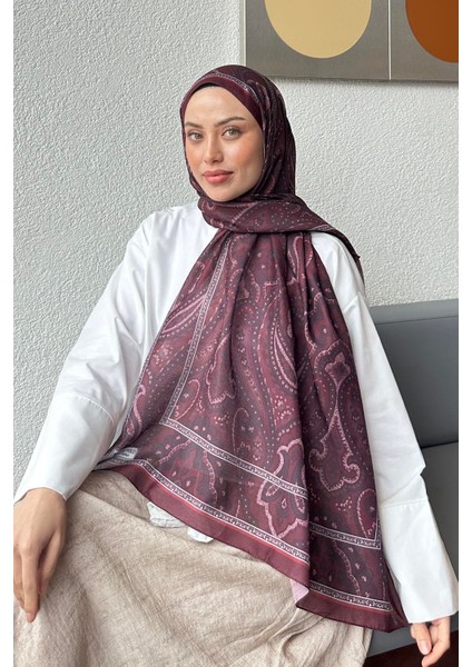 Retro Desen Soft Şal Bordo fiyatları