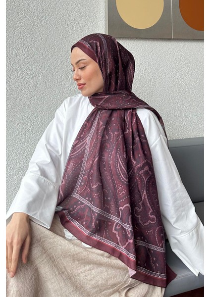 Retro Desen Soft Şal Bordo fırsatları