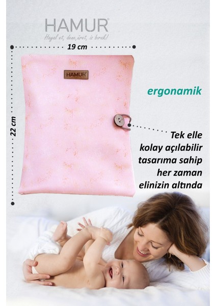 Anne Bebek Bakım Çantası Yenidoğan Alt Açma Değiştirme Düzenleyici Çantası Organizer Solid P.pembe