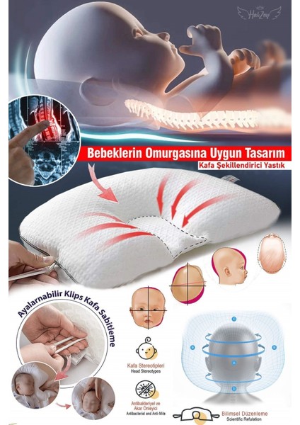 Düz Kafa Yastığı, Bebek Yastığı,terletmeyen %100 Pamuk Antibakteriyel Kumaş