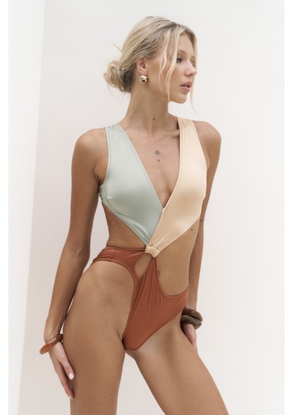 Zahra Renk Bloklu Kiremit Mayokini modelleri