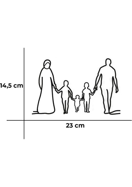 Aile Figürlü Tesettürlü Anne - Baba - Büyük Erkek Ortanca Erkek Küçük Kız Çocuk Siyah Dekor Biblo - Bioplastik fiyatları