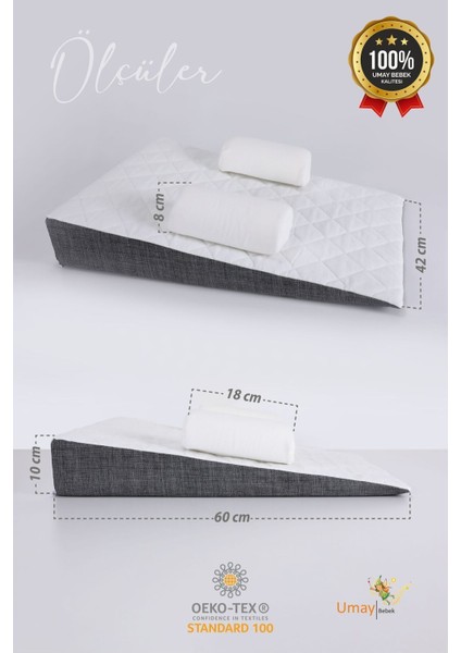 Bebek Yatağı, Fermuarlı, Yıkanabilir Kılıf, Yatak, %100 Pamuk Kumaş + Çukur Baş Yastık fırsatları