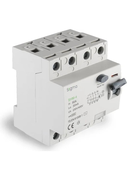 SHM4080030-SHM 4p 30MA 80A 6ka Kaçak Akım Koruma Şalter Kaçak Akım Rölesi