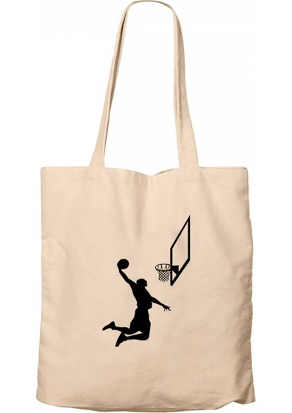Basketball Smack Silhouette Krem Kanvas Bez Çanta