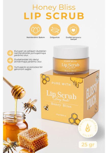 Glossy Touch Lip Scrub Honey Bliss Dudak Peelingi