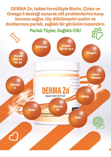 Derma Zn 120G Chew Tablet Kediler Için Tüy Dökülme Engelleyici fiyatları