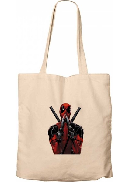 Deadpool Guns Krem Kanvas Bez Çanta
