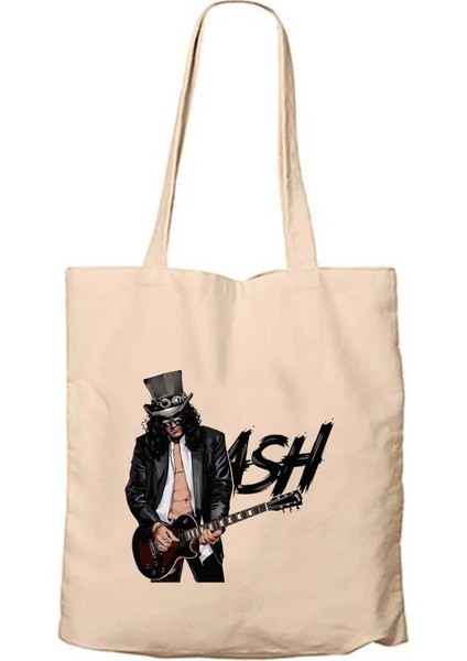 Slash Siluet Logo Krem Kanvas Bez Çanta