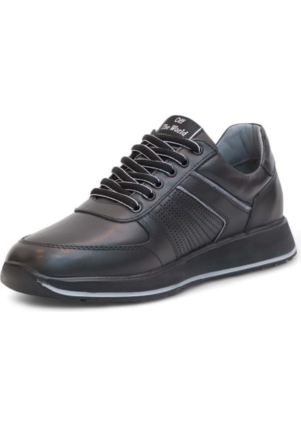 2185-LUISFIGO Hakiki Deri Üst Kalite Anatomik Tabanlı Erkek Günlük Sneakers Ayakkabı - NKT02185-SIYAH-44 fırsatları