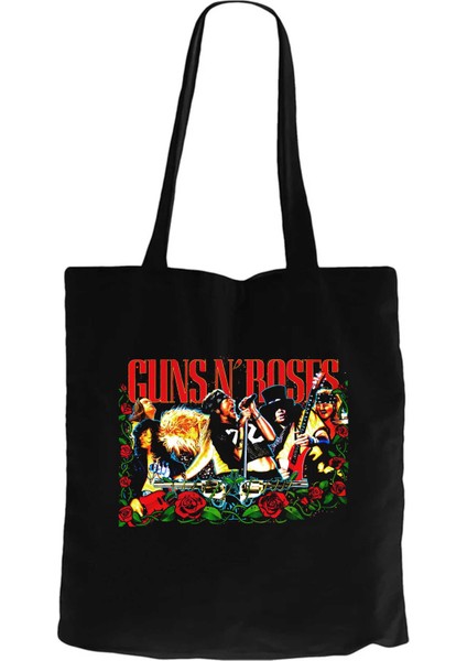 Guns N Roses Grup Konser Siyah Kanvas Bez Çanta