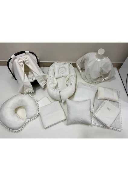 Çok Amaçlı Babynest , Puset Örtüsü , Alt Açma ve Battaniye, Nevresim Takımı 15'li Set Bebek Çeyizi