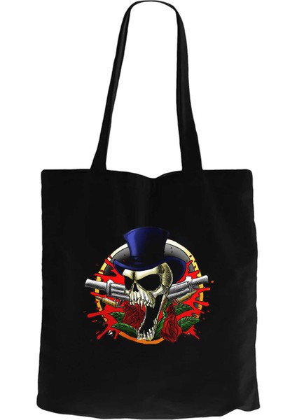 Guns N Roses Mr Skull Siyah Kanvas Bez Çanta