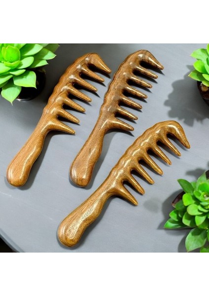 Ahşap Sandal Ağacı Geniş Dişli Tarak AT-118 - 20 cm modelleri