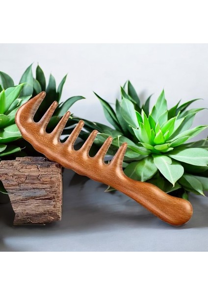 Ahşap Sandal Ağacı Geniş Dişli Tarak AT-118 - 20 cm