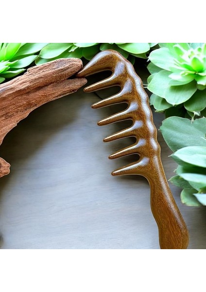 Ahşap Sandal Ağacı Geniş Dişli Tarak AT-118 - 20 cm