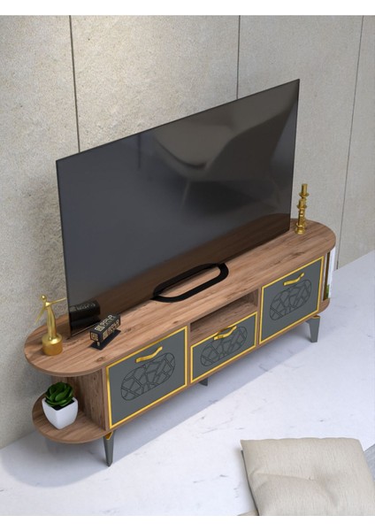 Tv Sehpası Mira 5030 Atlantik Gold 160 cm 35 cm 50 cm