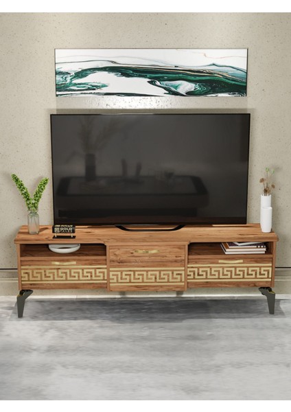 Tv Sehpası Tv Ünitesi 160 cm Atlantik Çam Gold Mistral 5070 fiyatları